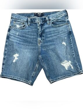 Hollister Distressed Light Blue Denim Men’s Shorts